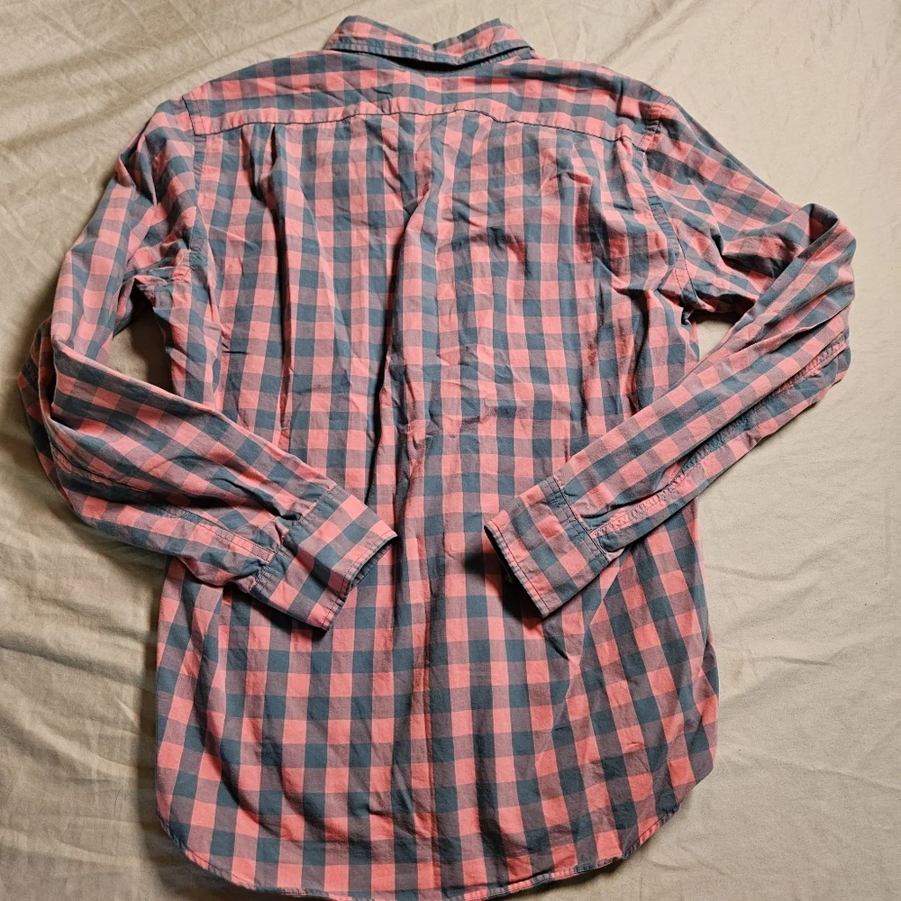 J.CREW Men's Slim Fit Shirts Bundle Of 2 Size Large Plaid‎ Gingham Buffalo Check